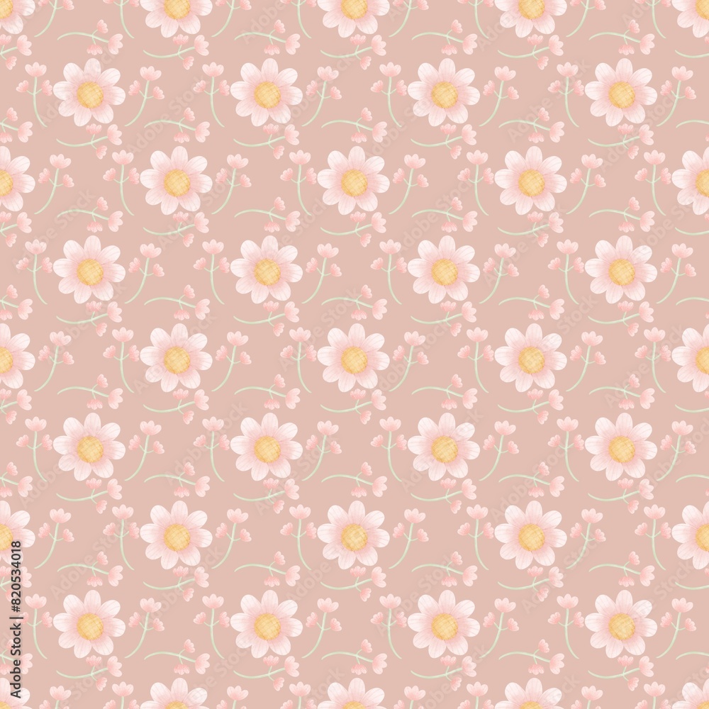 Seamless pattern, small flower pattern, sweet pink Seamless pattern, small flower pattern, sweet pink
