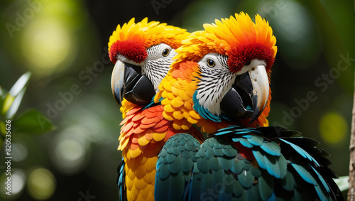 A brightly colored parrot