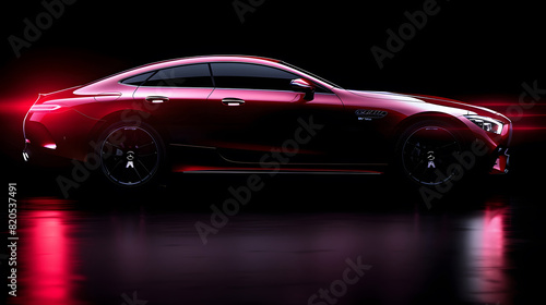 Modern car isolated on black background illustration for web banners.High quality photo