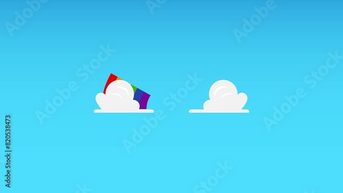 Pride Month Rainbow with cloud motion. 4k video animated