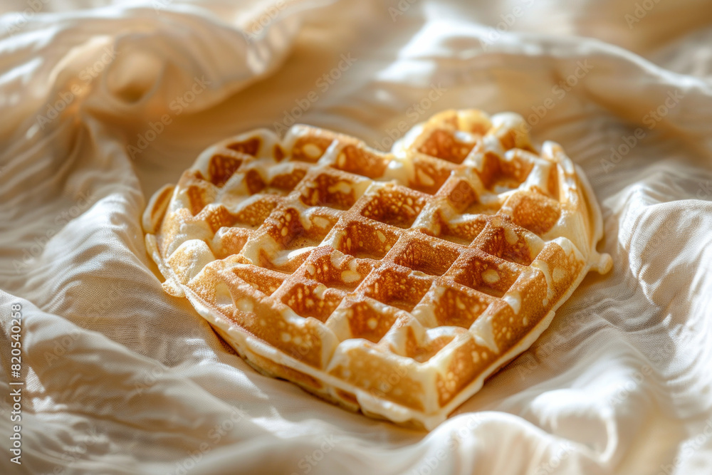 An isolated heart-shaped waffle An isolated heart-shaped waffle
