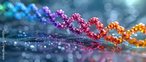 Illustration of rainbow DNA on a blue background. Suitable for introducing the concept of gender diversity. It was genetic from the beginning, the colors of the rainbow represent the LGBTQ people.