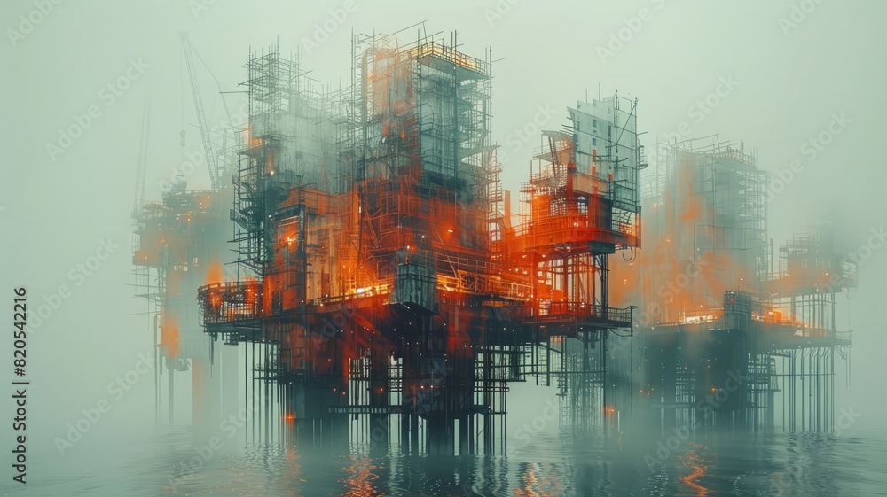 Building projects come alive with double exposure graphic design, showcasing the synergy of technology and creativity,generative ai Building projects come alive with double exposure graphic design, showcasing the synergy of technology and creativity,generative ai
