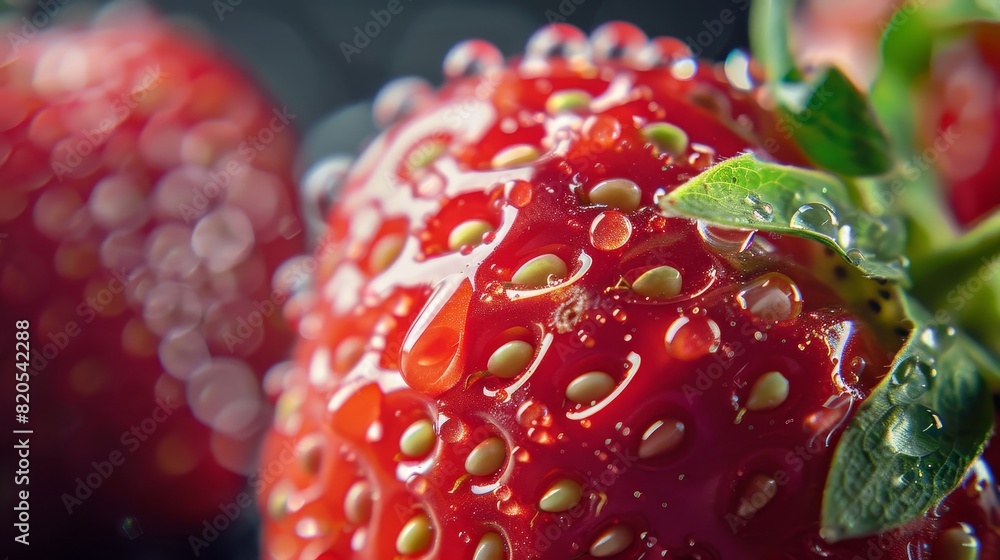 Fresh strawberries close-up, studio shot, isolated background, sharp focus highlighting the texture and color, ideal for commercial visuals Fresh strawberries close-up, studio shot, isolated background, sharp focus highlighting the texture and color, ideal for commercial visuals