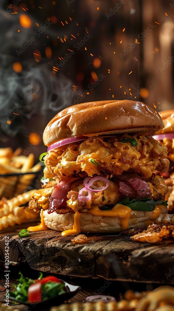 Fried brain sandwiches, crispy and rich, served in an American Midwest diner Fried brain sandwiches, crispy and rich, served in an American Midwest diner