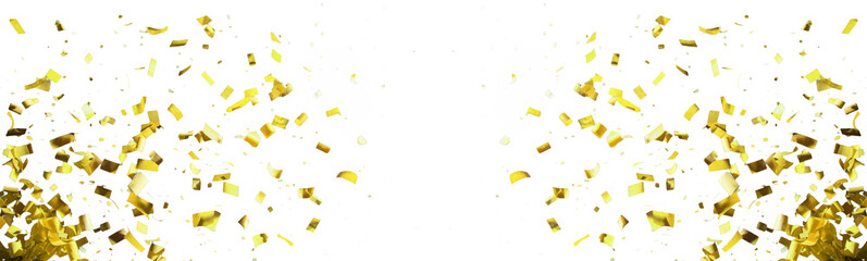 Gold confetti paper pop from bottom corner. mix match background photo.