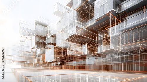 Fototapeta Naklejka Na Ścianę i Meble -  the intricate of Building Information Modeling (BIM), where digital innovation meets architectural mastery, revolutionizing the way we design, construct, and manage our built environment.