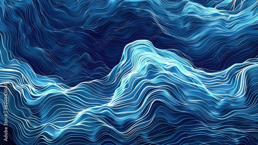 Abstract sea waves lines in blue colors, this digital art illustration serves as a stunning wallpaper or background backdrop, perfect for adding a serene touch to any space. Abstract sea waves lines in blue colors, this digital art illustration serves as a stunning wallpaper or background backdrop, perfect for adding a serene touch to any space.