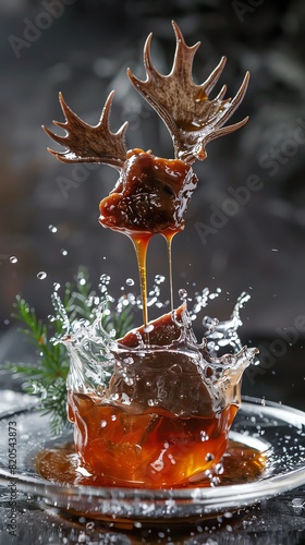 Jellied moose nose, delicacy in Canada, served at a northern hunting lodge photo