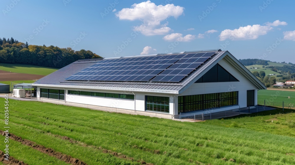Green Energy Regeneration: Photovoltaic Solar Power System on Industrial Home Building Green Energy Regeneration: Photovoltaic Solar Power System on Industrial Home Building