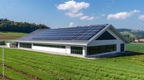 Green Energy Regeneration: Photovoltaic Solar Power System on Industrial Home Building