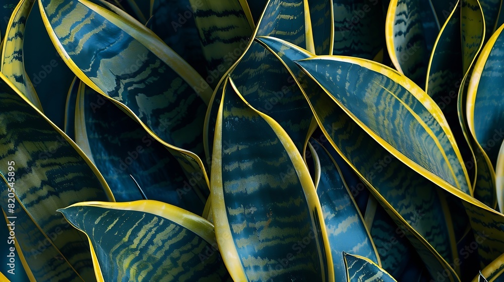 close up macro sansevieria trifasciata cv pattern leaves texture abstract exotic blue backgroundleafs wallpaper desktop conceptnature flora ornamental summer plant backdrop website co : Generative AI close up macro sansevieria trifasciata cv pattern leaves texture abstract exotic blue backgroundleafs wallpaper desktop conceptnature flora ornamental summer plant backdrop website co : Generative AI