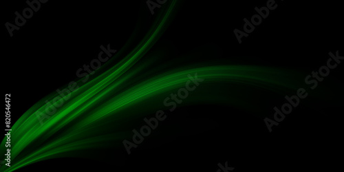 Illustration of light ray , green stripe line, speed motion background. Design abstract, science, futuristic, energy, modern digital technology concept for wallpaper, banner background
