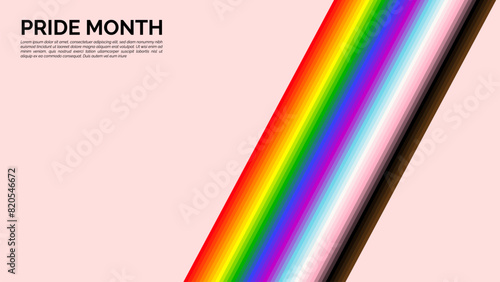 LGBTQIA Pride Month Banner with Rainbow Colors