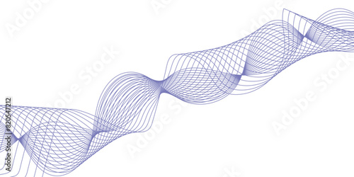 Curve wave seamless pattern. Line art striped graphic template design. Vector business Illustration pattern of lines in transparent background