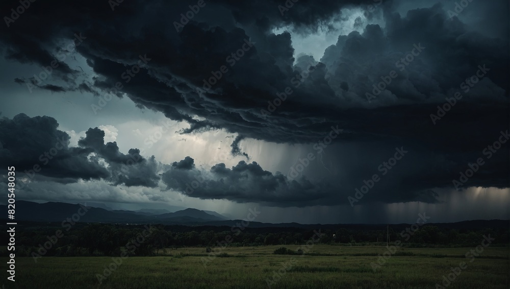 Dark moody storm clouds. Ominous weather warning. Dark moody storm clouds. Ominous weather warning.