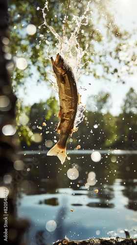 Surstromming, Swedish fermented herring, opened outdoors, traditional summer setting near a lake