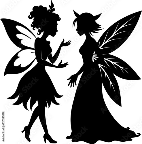 Beautiful two fairy in conversation
