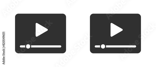 Video player black sign icon vector illustration