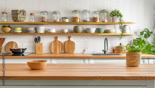 Elegant Simplicity  Whitewashed Kitchen Countertop Mockup