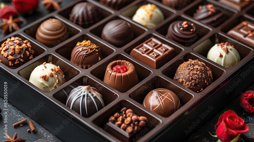 chocolate candies in box chocolate candies in box