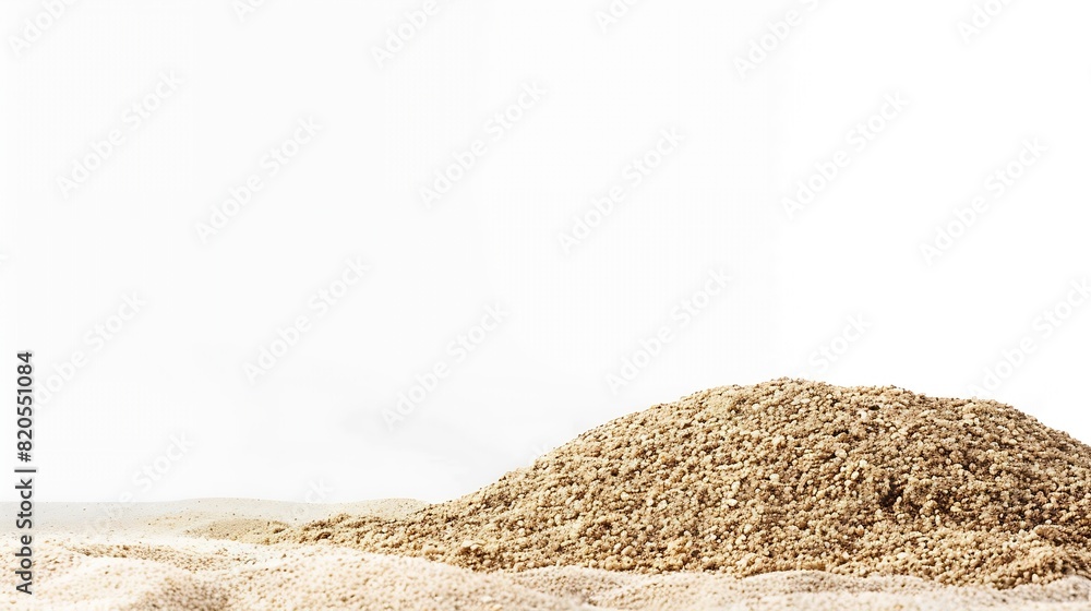 Pile of dry beach sand on white background : Generative AI Pile of dry beach sand on white background : Generative AI
