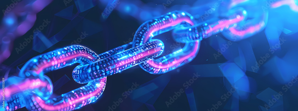 Futuristic Digital Chain with Data Flow Futuristic Digital Chain with Data Flow