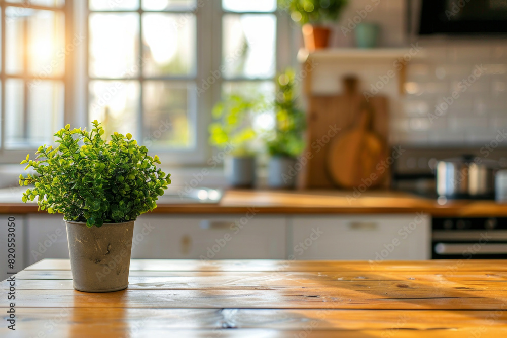 A desk top with blurred background of kitchen. Good for background A desk top with blurred background of kitchen. Good for background