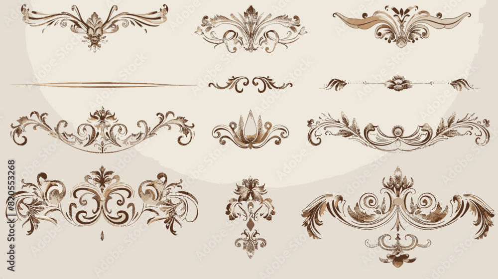 Elegant Calligraphic Design Elements and Ornate Page Decorations Set
