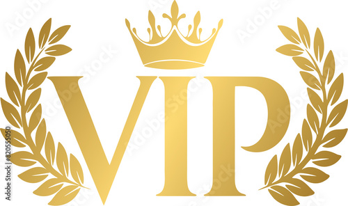 Quadro su tela VIP golden label label badge, vip with crown