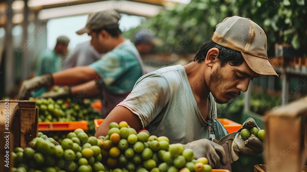 Young and mature adults working in agriculture factory. copy space for text. Young and mature adults working in agriculture factory. copy space for text.