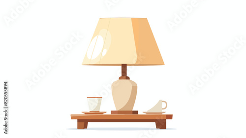 Night table lamp bedside light with tapered shade. style