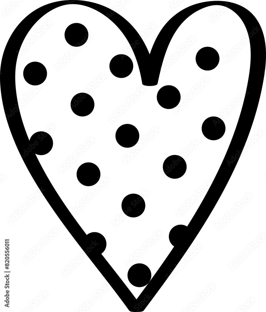 Obraz premium Cute heart doodle element vector