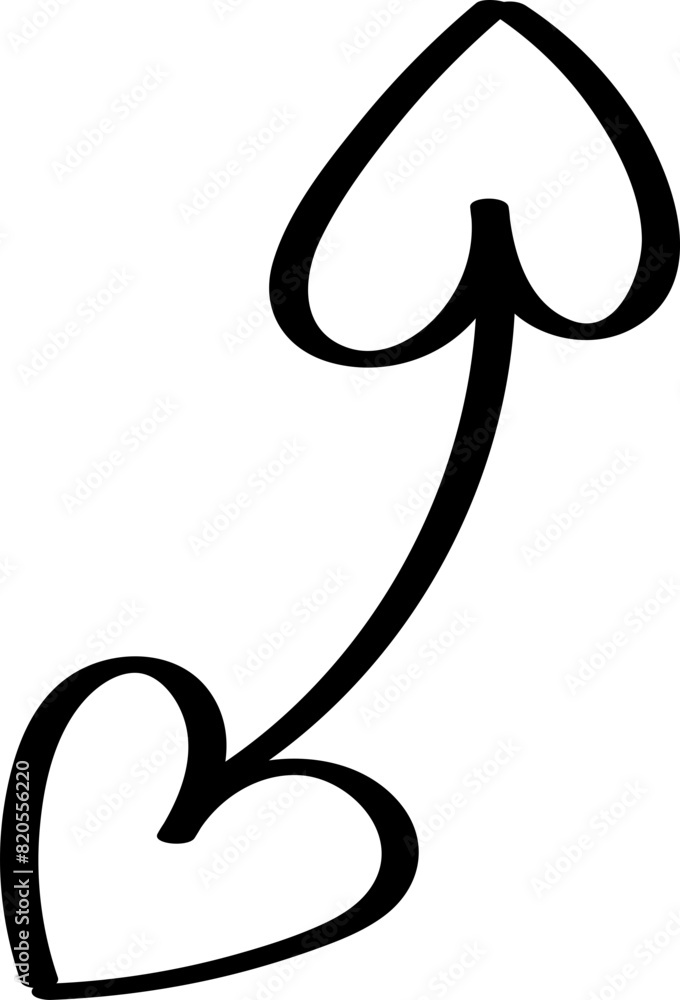 Obraz premium Cute heart doodle element vector