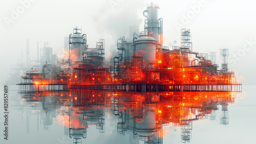 Building projects come alive with double exposure graphic design, showcasing the synergy of technology and creativity,generative ai