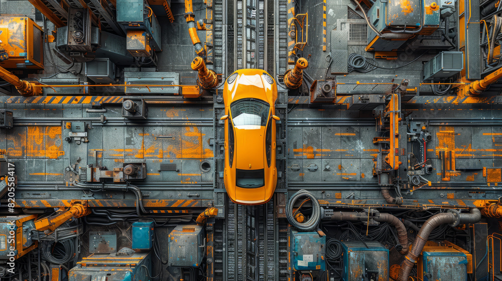 car production line in an assembly line,generative ai