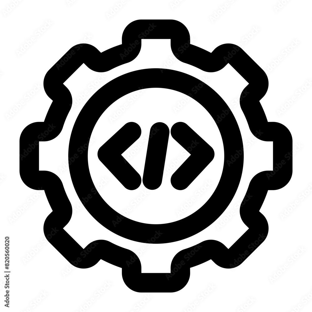 Code Optimisation Icon in Line Style Code Optimisation Icon in Line Style