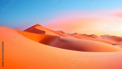 Abstract desert scene with copy space  panoramic view  colorful dune scene  abstract background  minimalist
