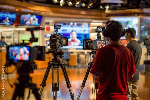 News producers coordinating coverage for an upcoming special report, Generative AI
