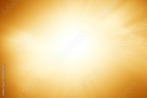 A beige and caramel gradient background with light in the center, blurred, yellow and light brown rays. Energy. Burst. Wave. Heat
