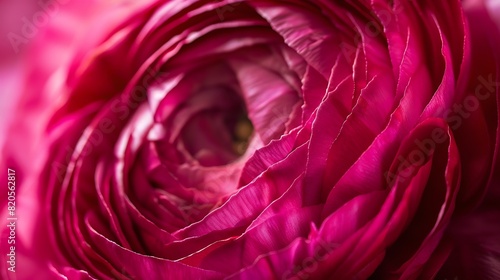 Rose Ranunculus flower petals closeup Persian buttercup rose bloom close up macro Beautiful Holiday bloom backdrop Botanical banner print background   Generative AI