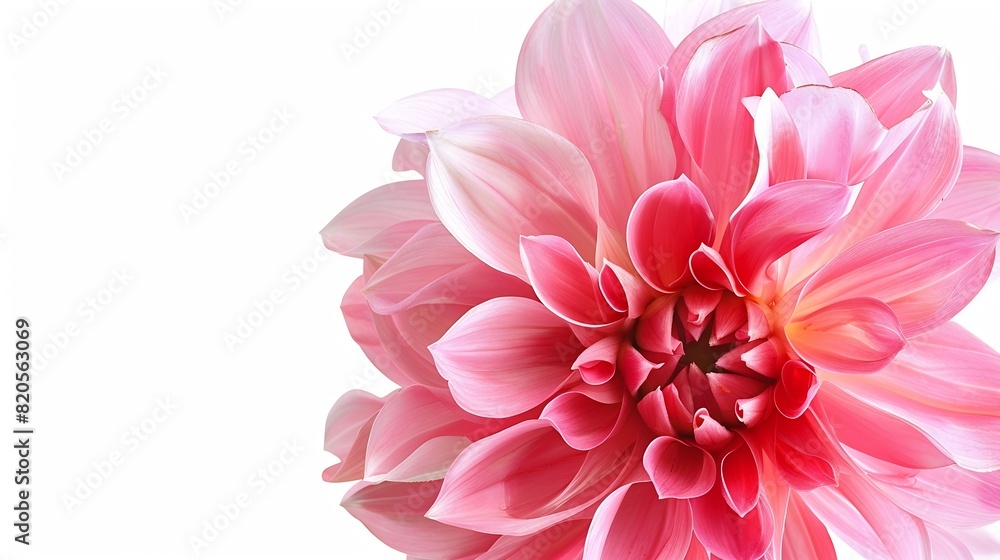 Fototapeta premium Fantastic flower with pink petals Beautiful image isolated on white background Ideal for the representation of a perfume aroma or expression of spring summer or freshness : Generative AI