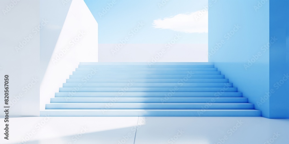 Obraz premium 青空と階段 屋外