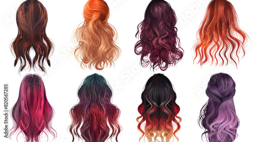Long Glamour HAIR Set of Various COLORS and HAIRSTYLES