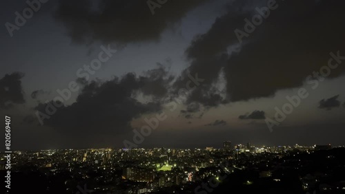 沖縄 那覇首里の展望台から見た夜景