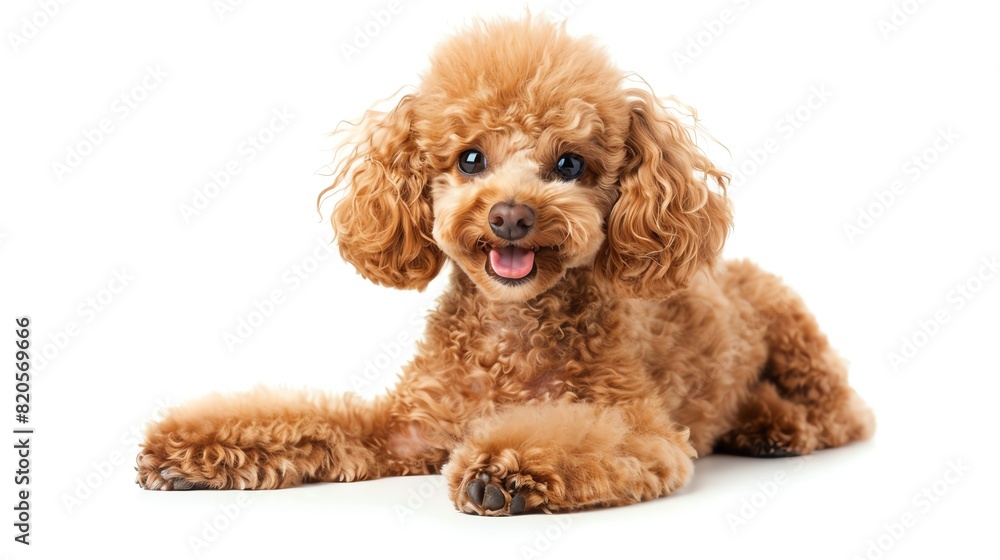 Poodle with a fresh haircut, isolated on white background, looking proud, high key lighting Poodle with a fresh haircut, isolated on white background, looking proud, high key lighting