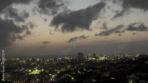 沖縄 首里の展望台から見た夕景