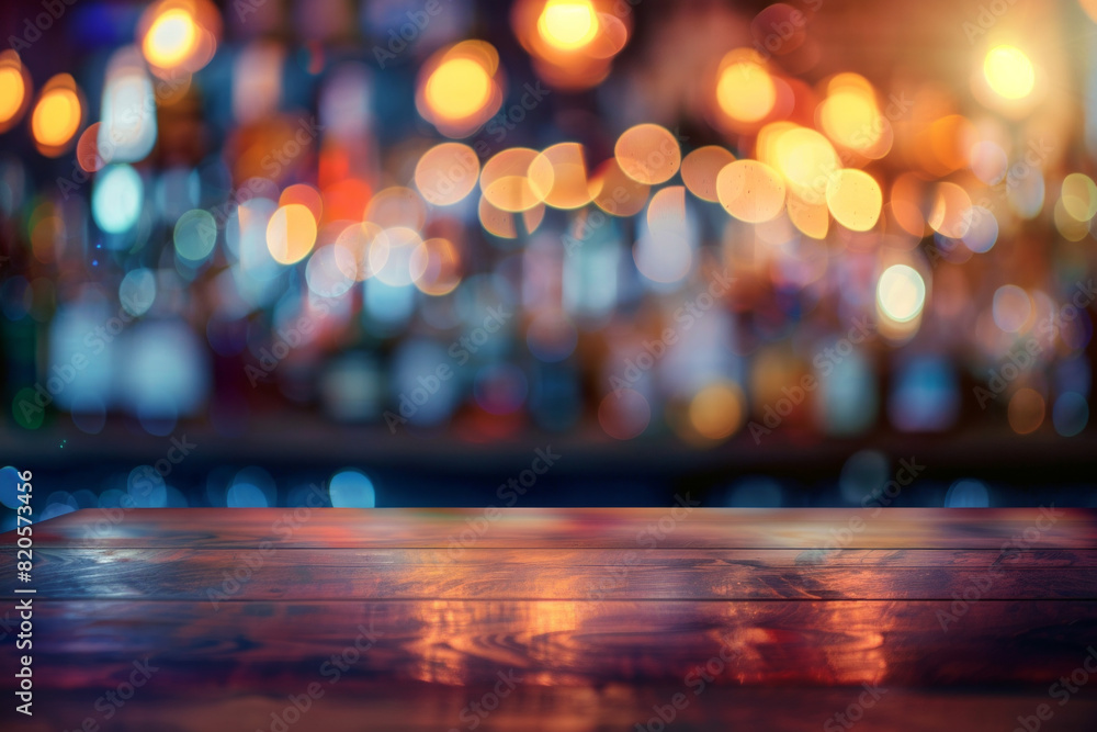 A bar table with blurred background of bar. Good for background A bar table with blurred background of bar. Good for background