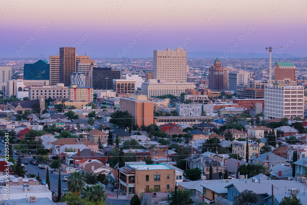 View of downtown El Paso, Texas, United States of America at sunset View of downtown El Paso, Texas, United States of America at sunset
