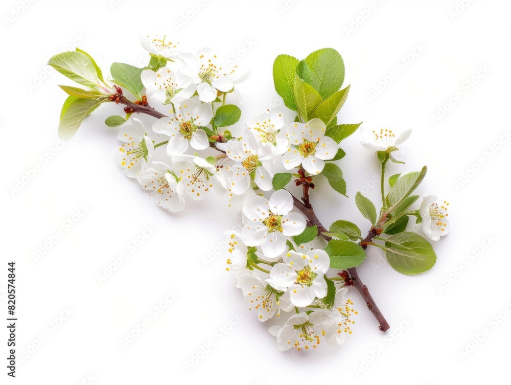 Fototapeta premium Radiant Fruit Blossom: A Vibrant Splash of Color on White Background